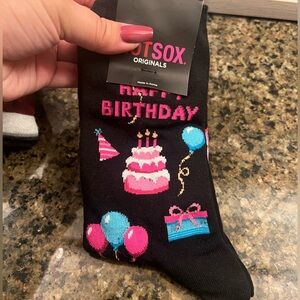 Hot Sox Celebration Socks - Black with Pink and Blue